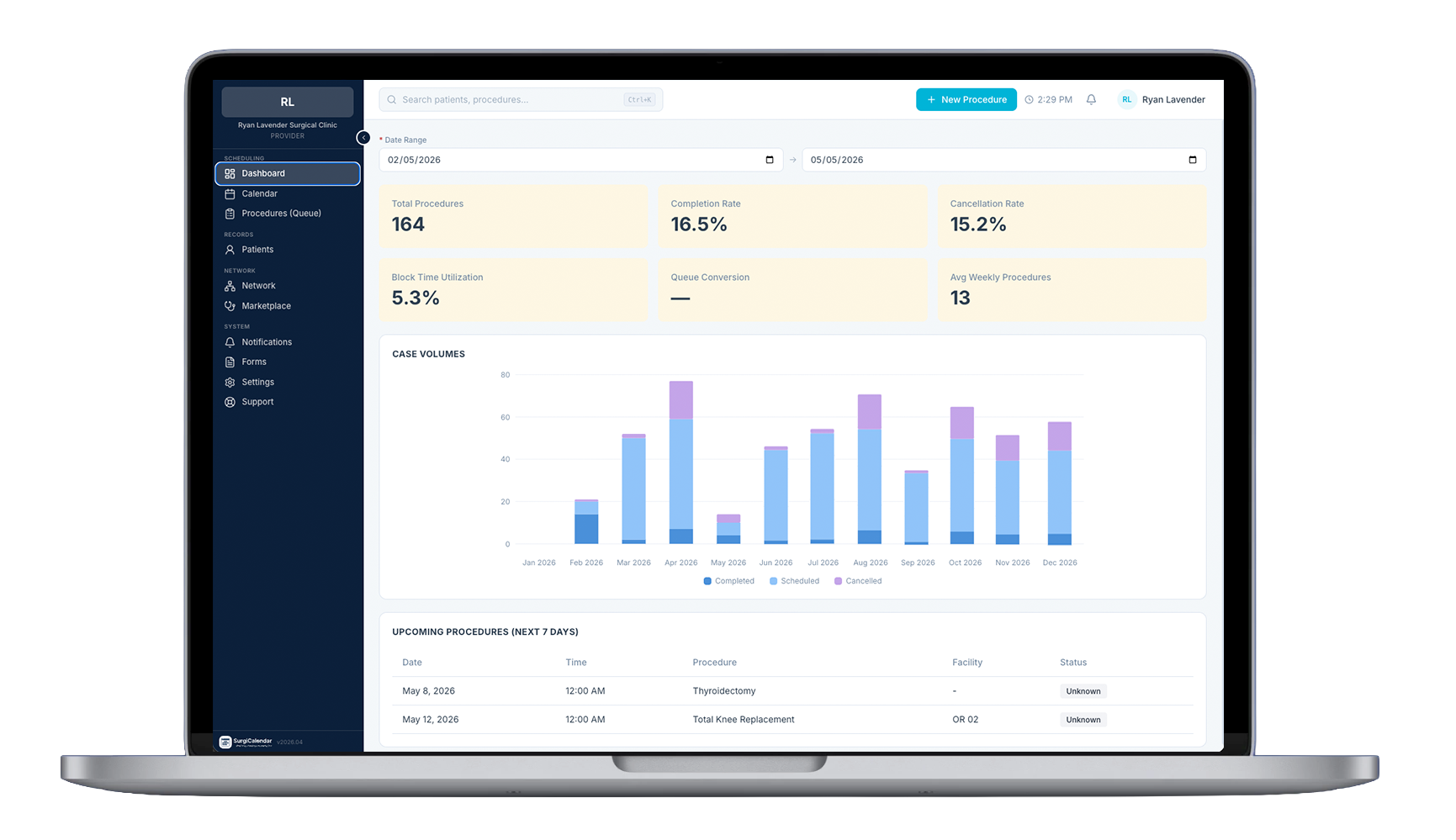 SurgiCalendar - Provider Dashboard